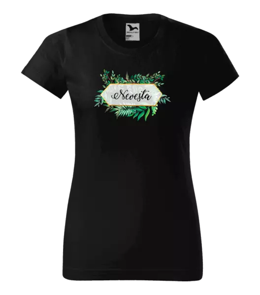 Dámske tričko Nevesta zelené listy