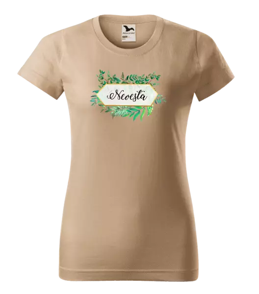 Dámske tričko Nevesta zelené listy