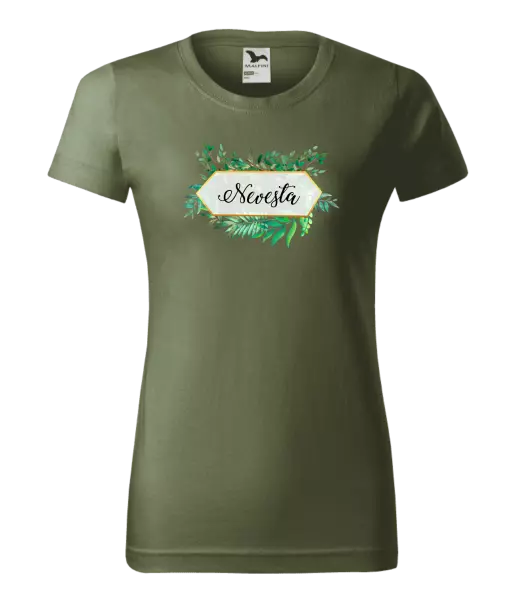 Dámske tričko Nevesta zelené listy