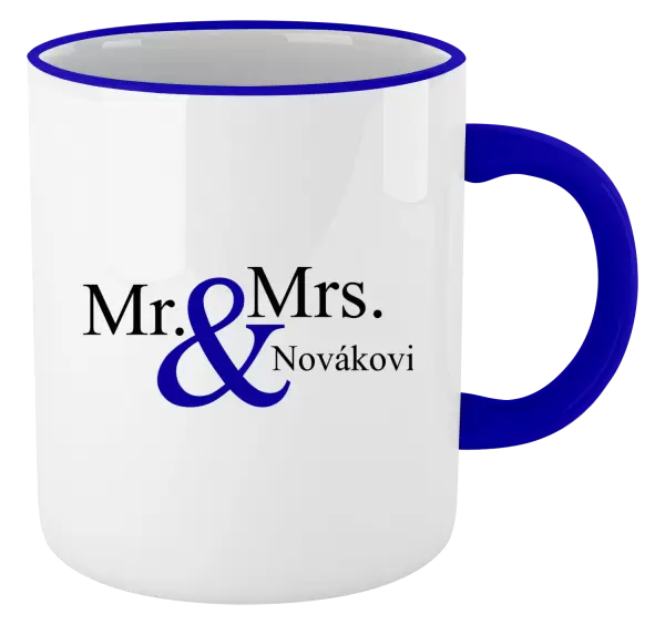 Hrnek Mr. & Mrs. s vlastním příjmením