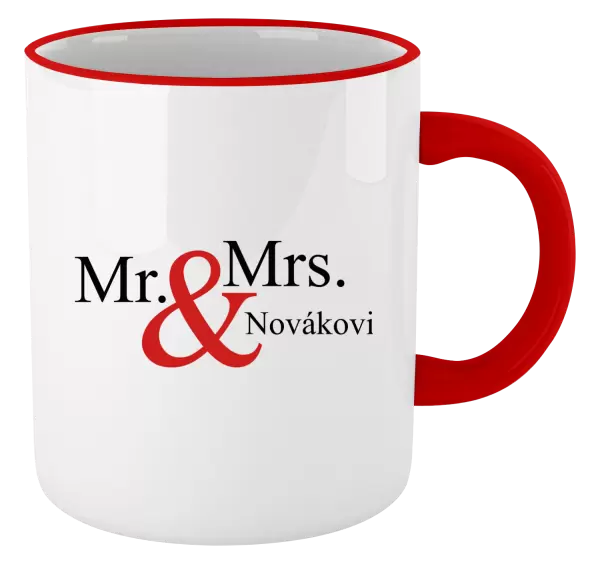 Hrnek Mr. & Mrs. s vlastním příjmením