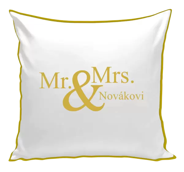 Polštář Mr. & Mrs. s vlastním příjmením