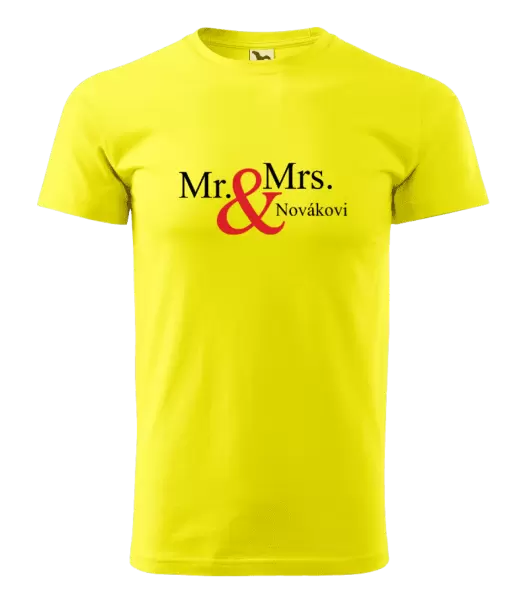 Pánské tričko Mr. & Mrs. s vlastním příjmením