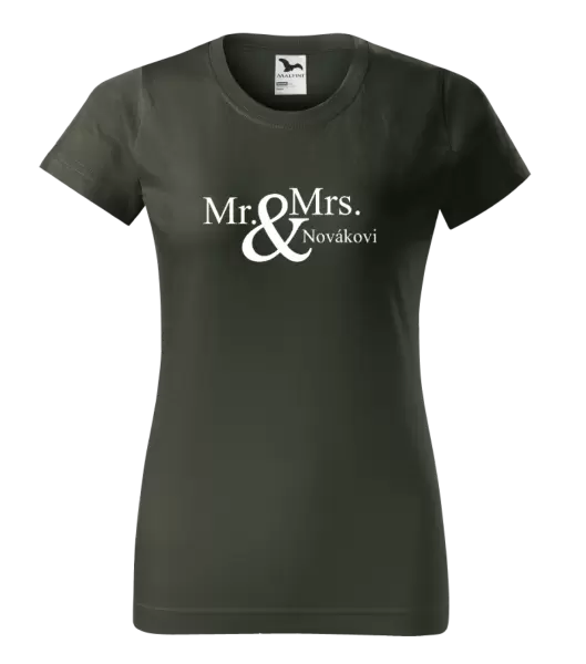 Dámské tričko Mr. & Mrs. s vlastním příjmením