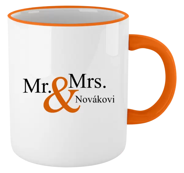 Hrnek Mr. & Mrs. s vlastním příjmením