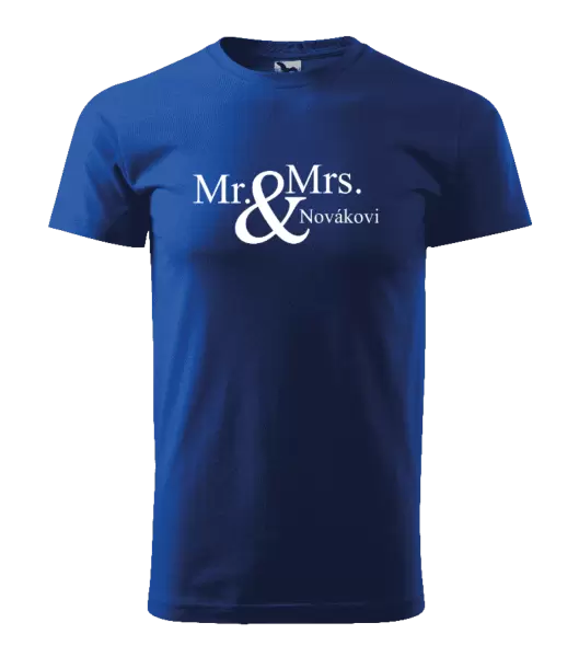 Pánské tričko Mr. & Mrs. s vlastním příjmením