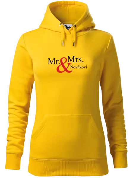 Dámská mikina Mr. & Mrs. s vlastním příjmením