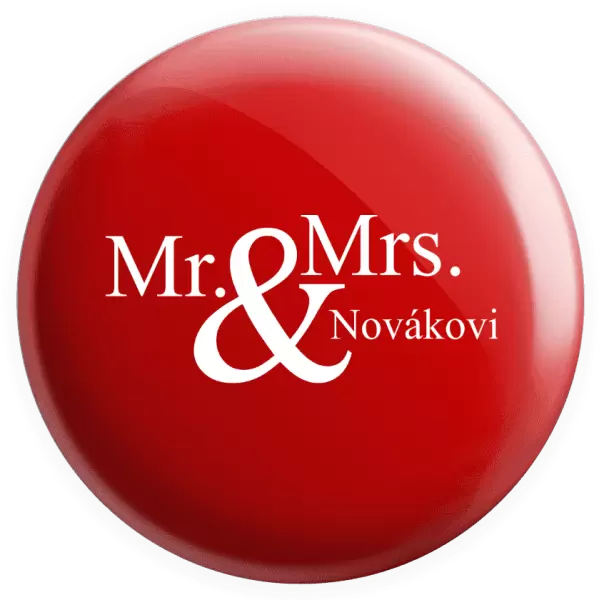 Placka Mr. & Mrs. s vlastním příjmením