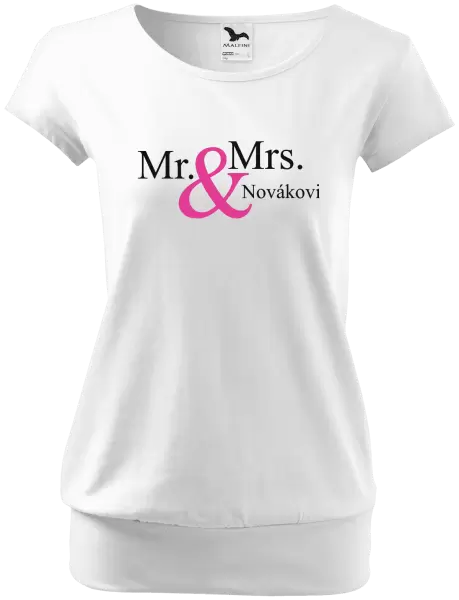 Dámské tričko Mr. & Mrs. s vlastním příjmením