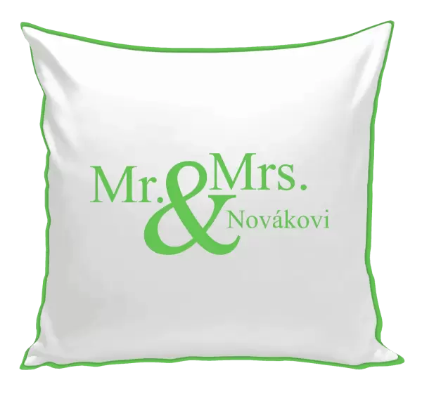Polštář Mr. & Mrs. s vlastním příjmením