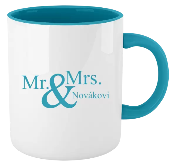 Hrnek Mr. & Mrs. s vlastním příjmením