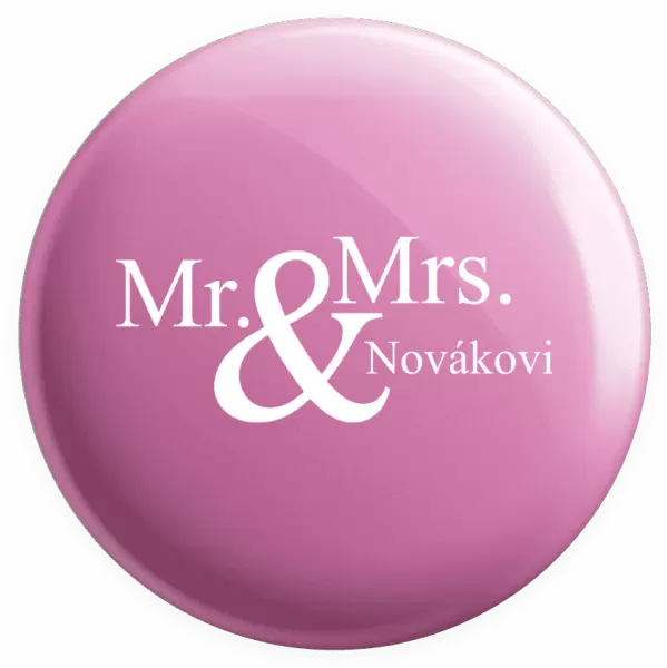 Placka Mr. & Mrs. s vlastním příjmením