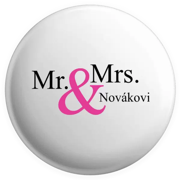 Placka Mr. & Mrs. s vlastním příjmením