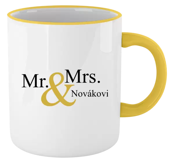 Hrnek Mr. & Mrs. s vlastním příjmením