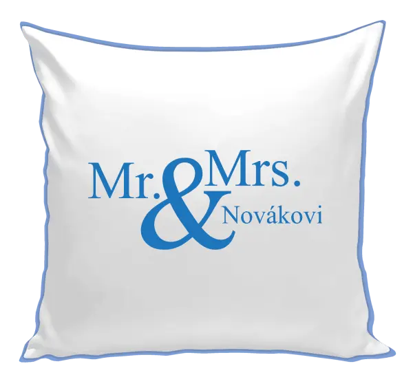 Polštář Mr. & Mrs. s vlastním příjmením