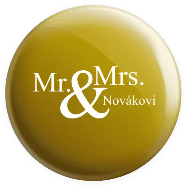 Placka Mr. & Mrs. s vlastním příjmením