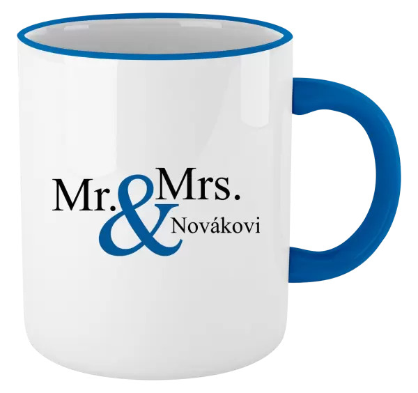 Hrnek Mr. & Mrs. s vlastním příjmením