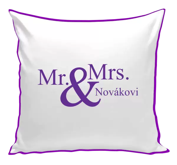 Polštář Mr. & Mrs. s vlastním příjmením