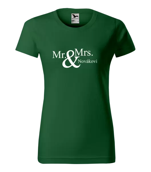 Dámské tričko Mr. & Mrs. s vlastním příjmením