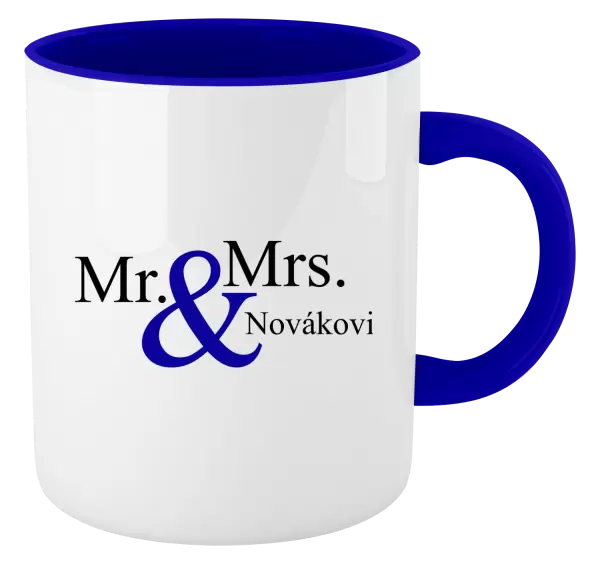 Hrnek Mr. & Mrs. s vlastním příjmením