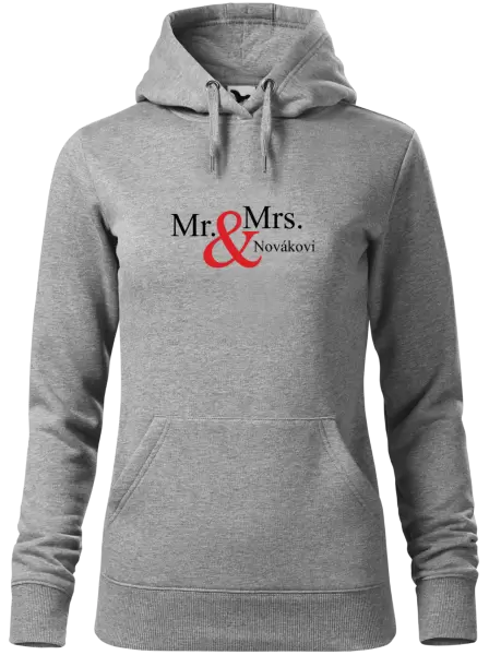 Dámská mikina Mr. & Mrs. s vlastním příjmením