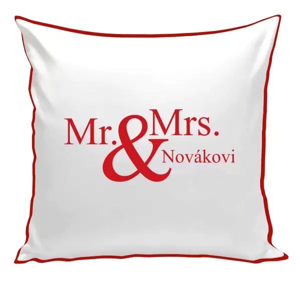 Polštář Mr. & Mrs. s vlastním příjmením