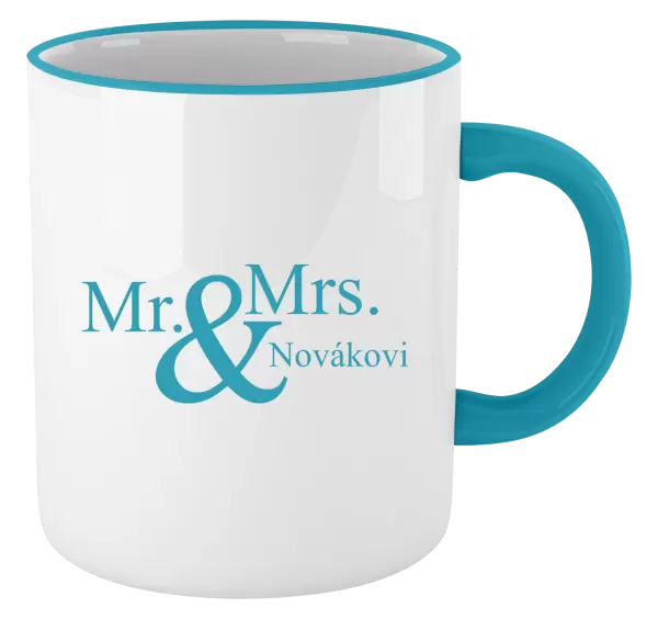 Hrnek Mr. & Mrs. s vlastním příjmením