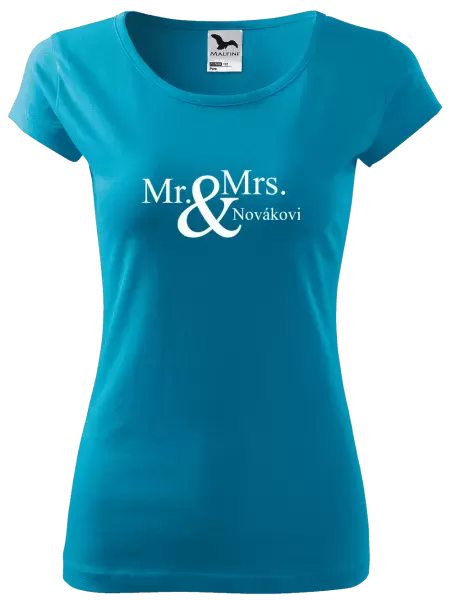 Dámské tričko Mr. & Mrs. s vlastním příjmením