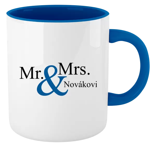 Hrnek Mr. & Mrs. s vlastním příjmením