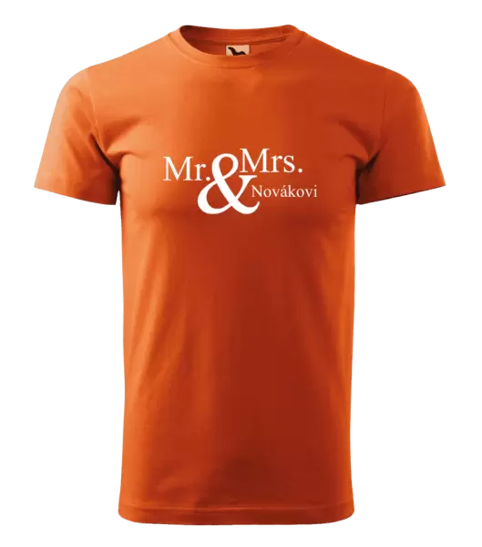 Pánské tričko Mr. & Mrs. s vlastním příjmením