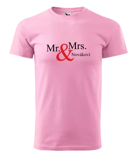 Pánské tričko Mr. & Mrs. s vlastním příjmením