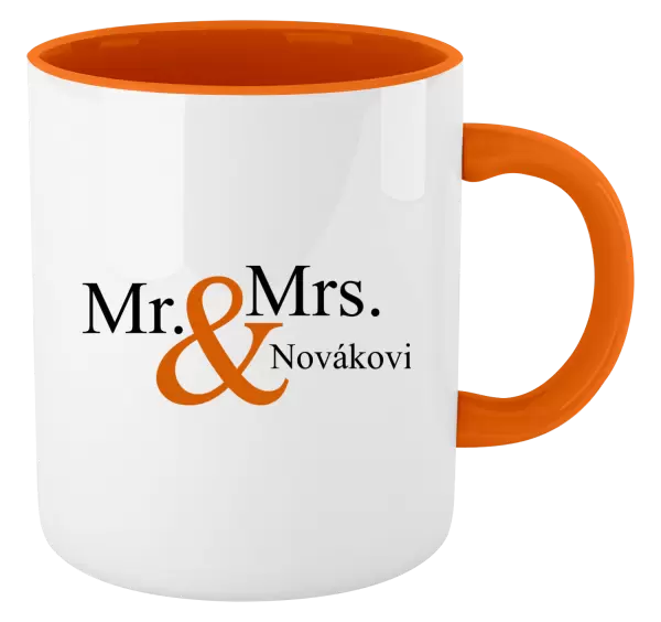Hrnek Mr. & Mrs. s vlastním příjmením