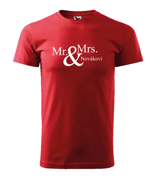 Pánské tričko Mr. & Mrs. s vlastním příjmením