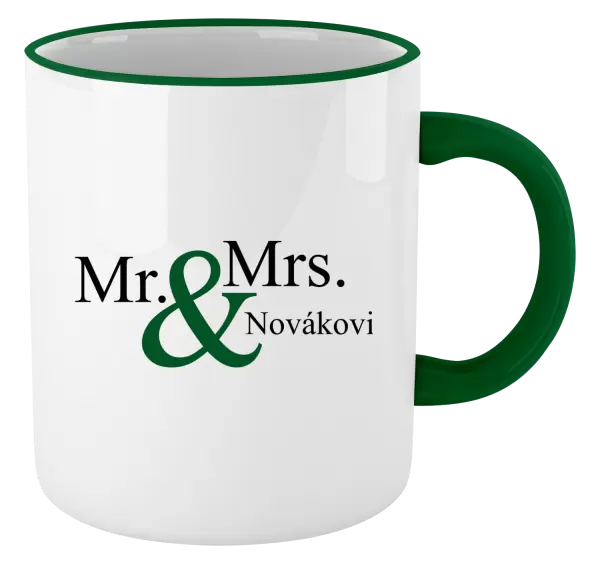 Hrnek Mr. & Mrs. s vlastním příjmením