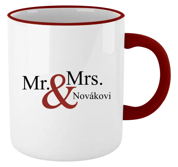 Hrnek Mr. & Mrs. s vlastním příjmením