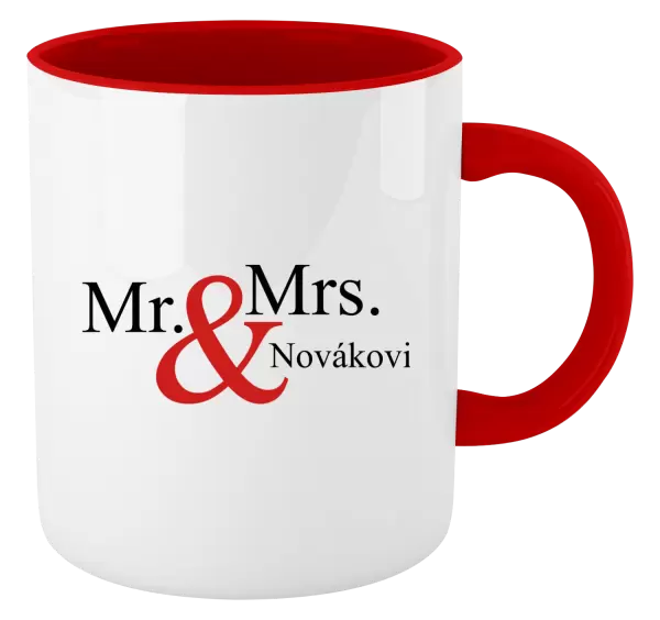 Hrnek Mr. & Mrs. s vlastním příjmením