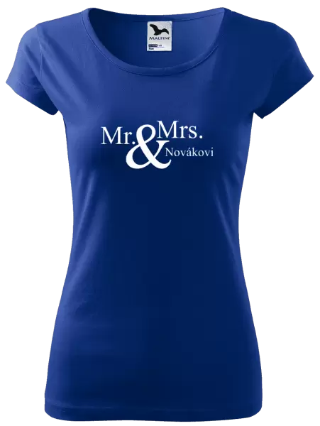 Dámské tričko Mr. & Mrs. s vlastním příjmením
