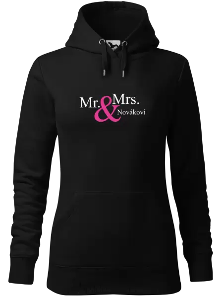 Dámská mikina Mr. & Mrs. s vlastním příjmením
