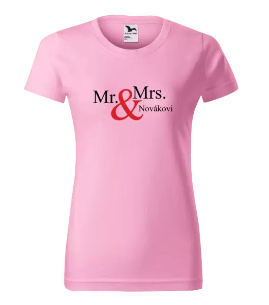Dámské tričko Mr. & Mrs. s vlastním příjmením
