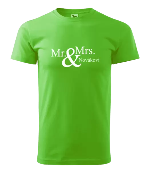 Pánské tričko Mr. & Mrs. s vlastním příjmením