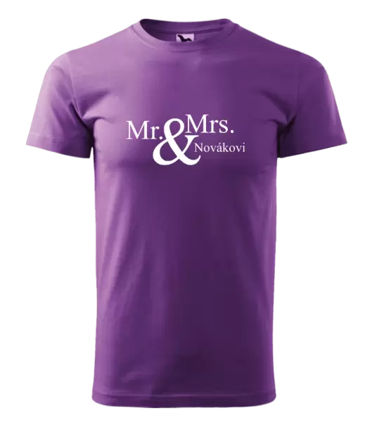 Pánské tričko Mr. & Mrs. s vlastním příjmením