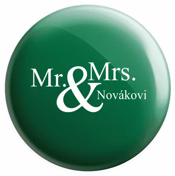 Placka Mr. & Mrs. s vlastním příjmením