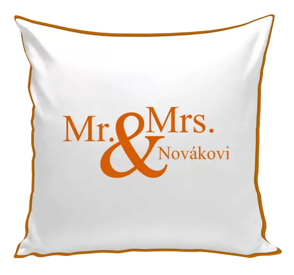 Polštář Mr. & Mrs. s vlastním příjmením