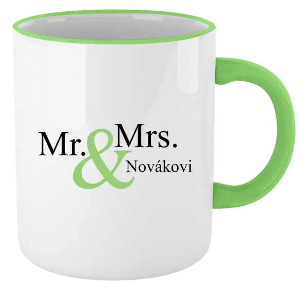 Hrnek Mr. & Mrs. s vlastním příjmením