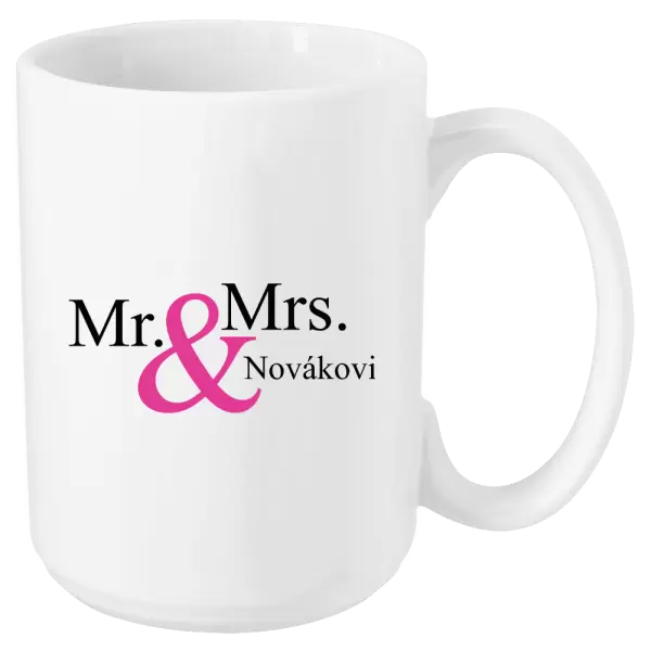 Hrnek Mr. & Mrs. s vlastním příjmením