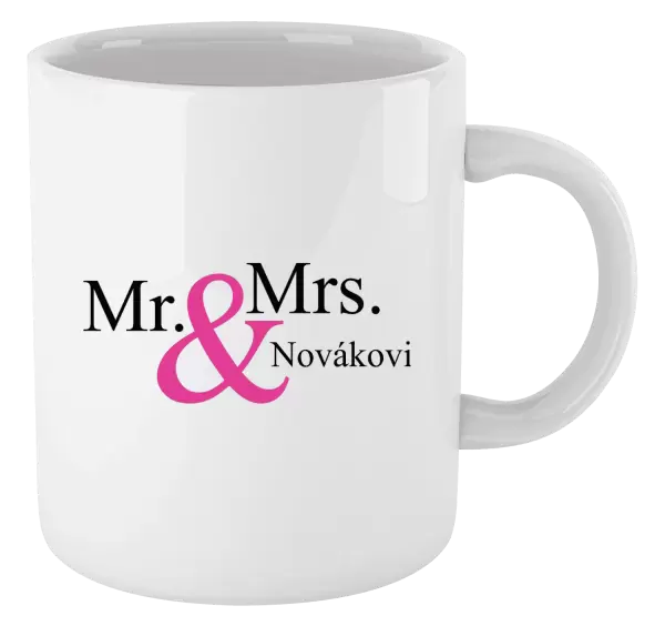 Hrnek Mr. & Mrs. s vlastním příjmením