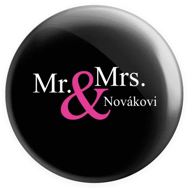 Placka Mr. & Mrs. s vlastním příjmením
