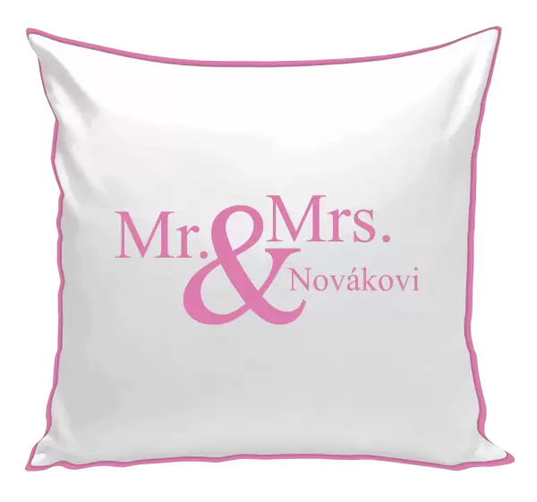 Polštář Mr. & Mrs. s vlastním příjmením
