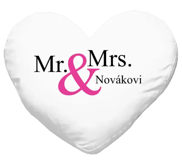 Polštář Mr. & Mrs. s vlastním příjmením