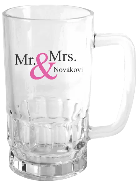 Půllitr Mr. & Mrs. s vlastním příjmením